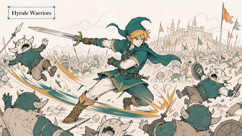 Hand-drawn Hyrule Warriors illustration