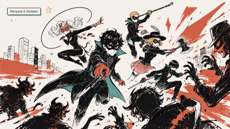 Hand-drawn Persona 5 Strikers illustration
