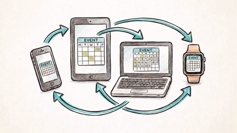 Family calendar syncing across Android phone iPhone and laptop devices