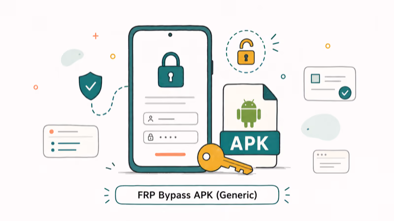 Hand-drawn illustration: FRP Bypass APK (Generic)