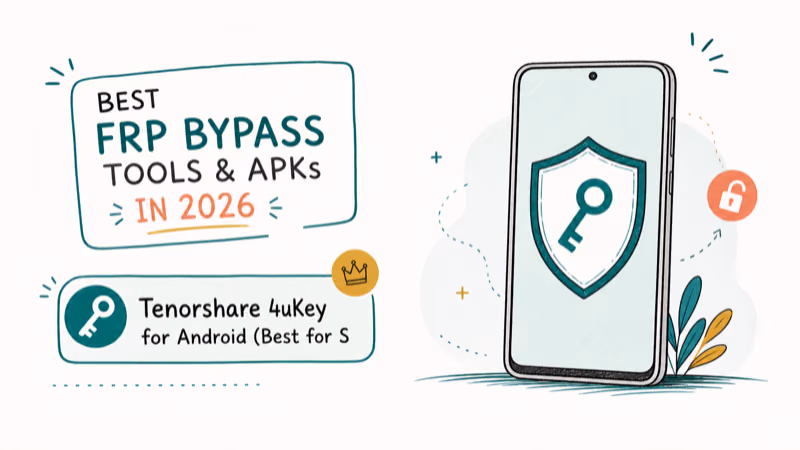 Hand-drawn illustration: Tenorshare 4uKey for Android (Best for Samsung)