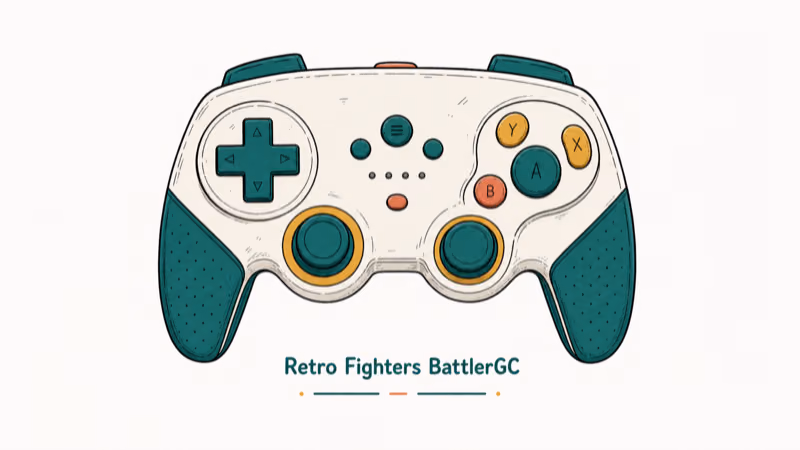 Hand-drawn illustration of Retro Fighters BattlerGC