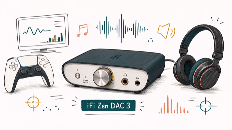Hand-drawn illustration: iFi Zen DAC 3
