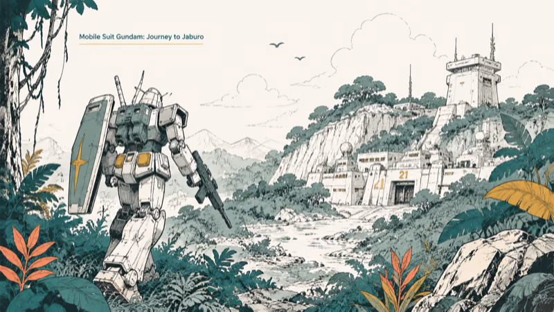 Hand-drawn Mobile Suit Gundam: Journey to Jaburo illustration