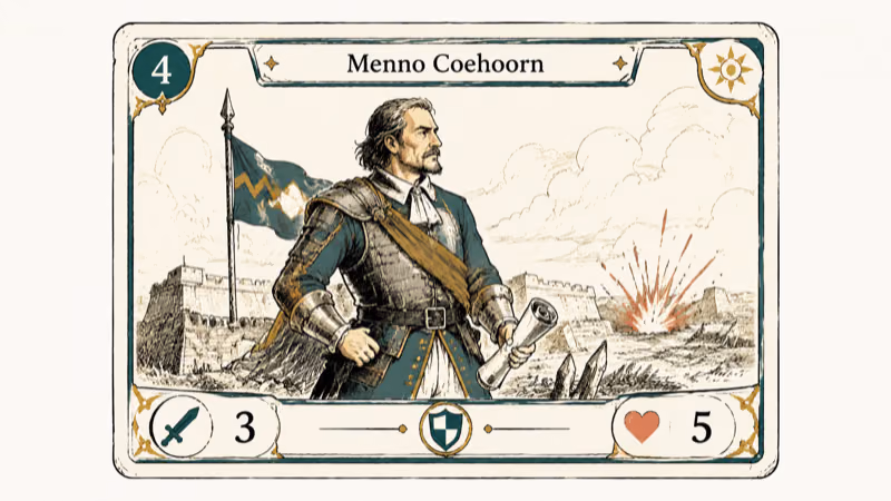 Hand-drawn illustration of Menno Coehoorn