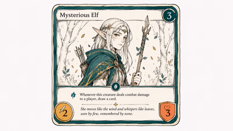 Hand-drawn illustration of Mysterious Elf