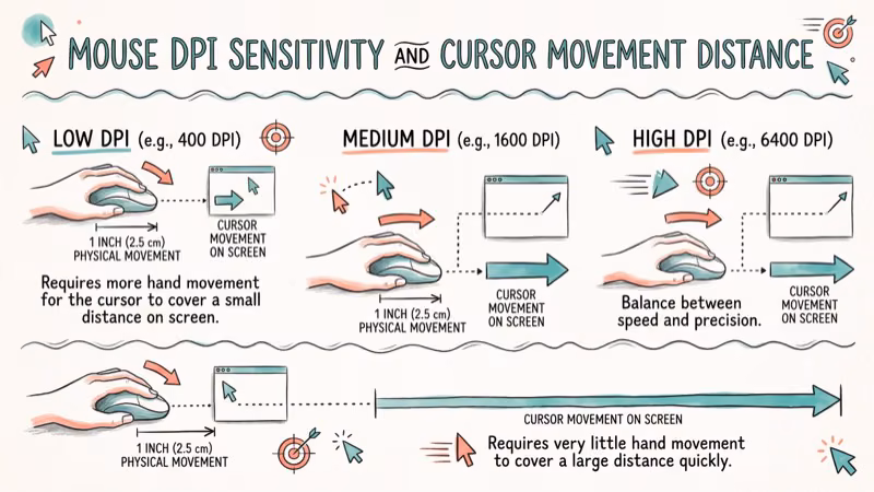 Mouse DPI settings interface showing adjustable sensitivity levels for editing