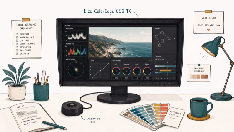 Hand-drawn illustration: Eizo ColorEdge CG319X