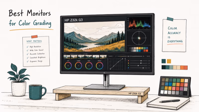 Hand-drawn illustration: HP Z32k G3