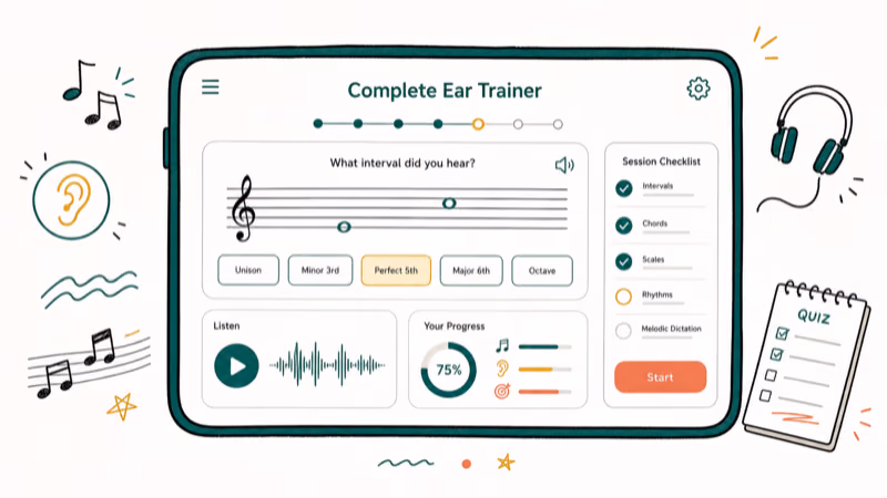 Hand-drawn illustration: Complete Ear Trainer