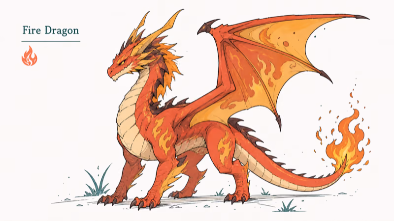 Hand-drawn illustration: Charizard