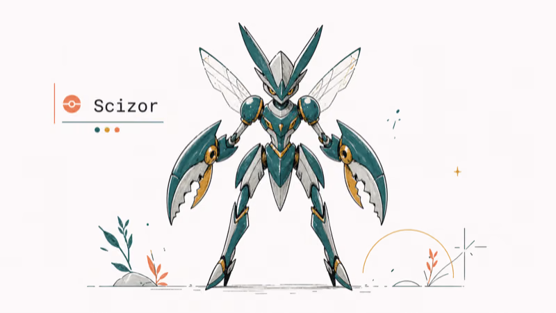 Hand-drawn illustration: Scizor