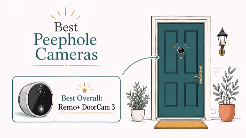 Hand-drawn illustration: Best Overall: Remo+ DoorCam 3