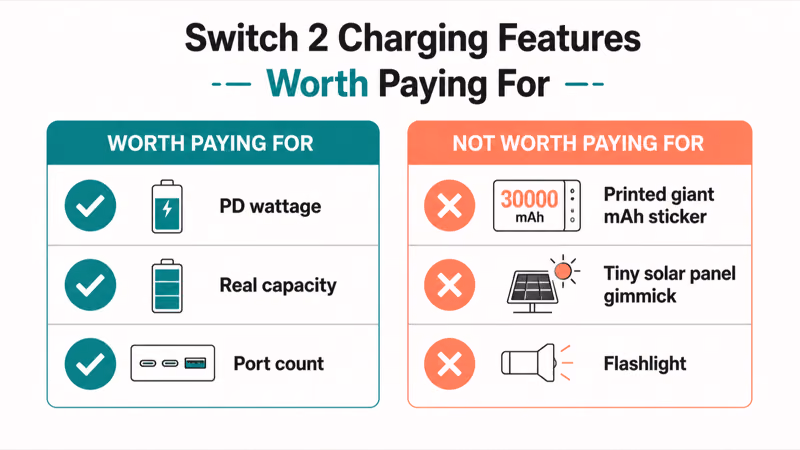 Prioritize PD wattage capacity and ports for Switch two power banks