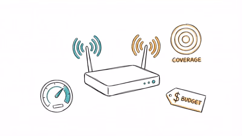 Budget router key features including speed, coverage, and price comparison