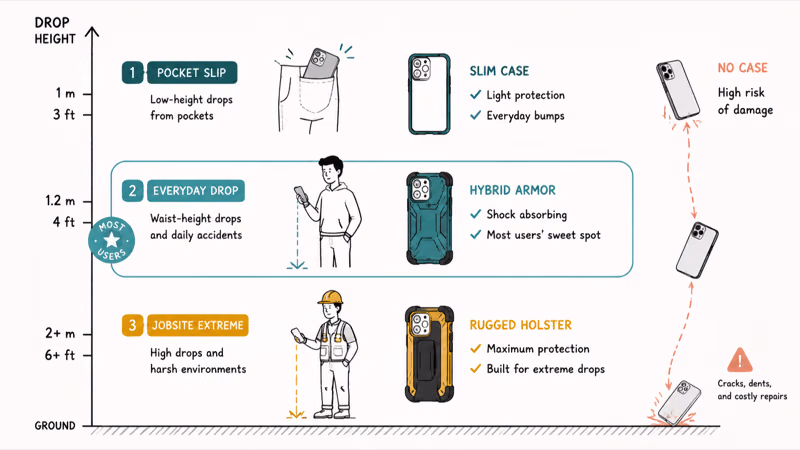 Everyday versus extreme drop protection levels for Galaxy S25 Ultra cases