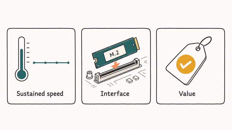 Three key factors of a good gaming SSD: sustained speed, interface, and value
