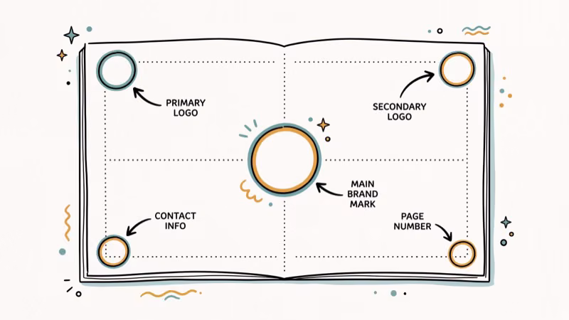 Photo with arrows showing optimal watermark placement positions at corners and center