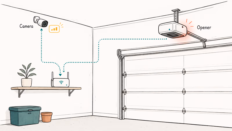 Garage security camera and smart opener staying connected to steady Wi-Fi