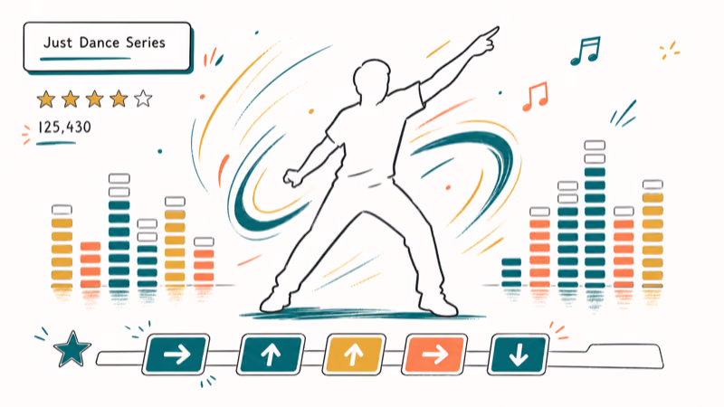 Hand-drawn Just Dance Series illustration