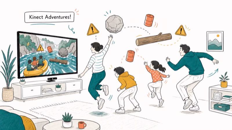 Hand-drawn Kinect Adventures! illustration