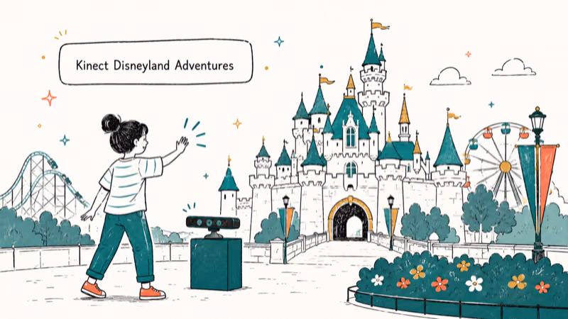 Hand-drawn Kinect Disneyland Adventures illustration