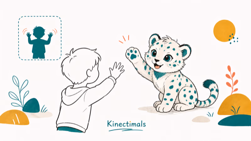 Hand-drawn Kinectimals illustration
