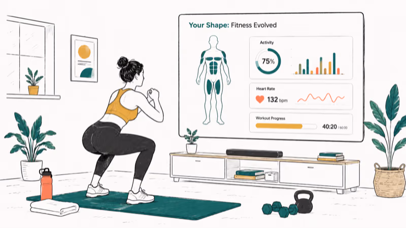 Hand-drawn Your Shape: Fitness Evolved illustration