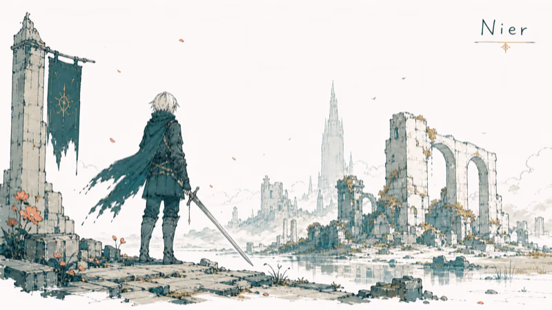Hand-drawn Nier illustration