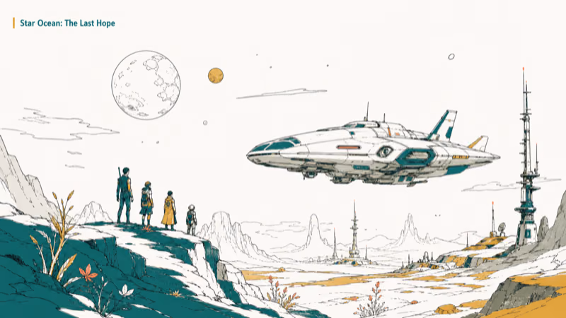 Hand-drawn Star Ocean: The Last Hope illustration
