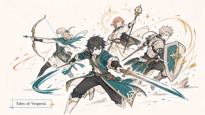 Hand-drawn Tales of Vesperia illustration