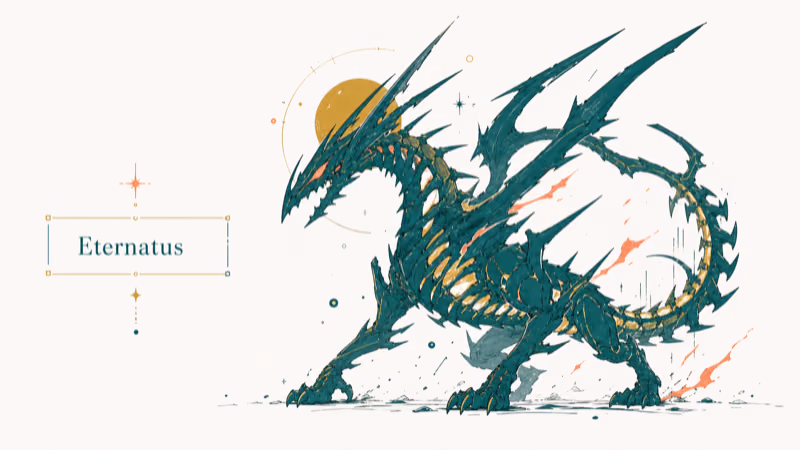 Hand-drawn illustration of Eternatus