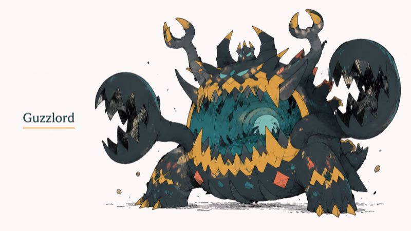 Hand-drawn illustration of Guzzlord