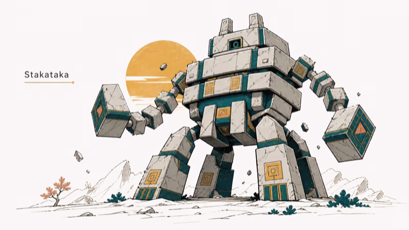 Hand-drawn illustration of Stakataka