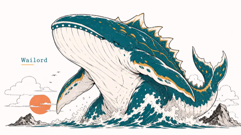 Hand-drawn illustration of Wailord