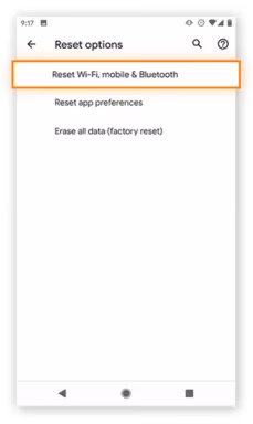 Reset Wifi, Mobile & Bluetooth