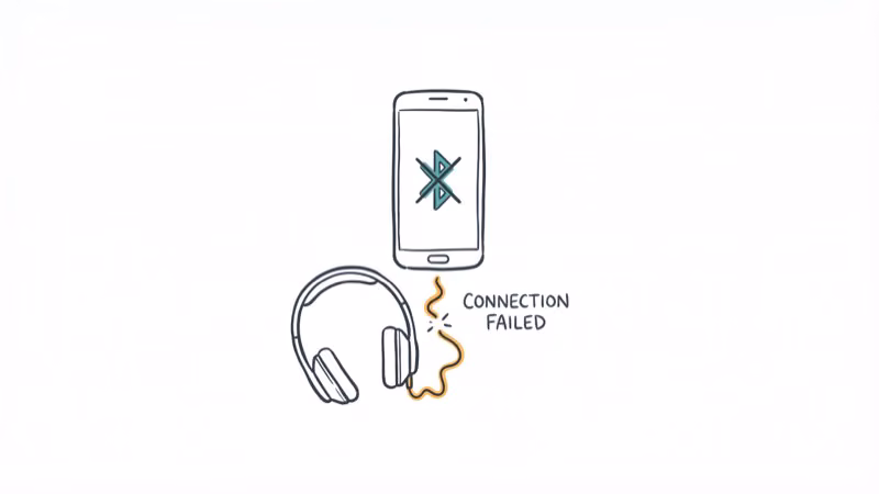 Android phone with Bluetooth icon crossed out unable to connect to headphones