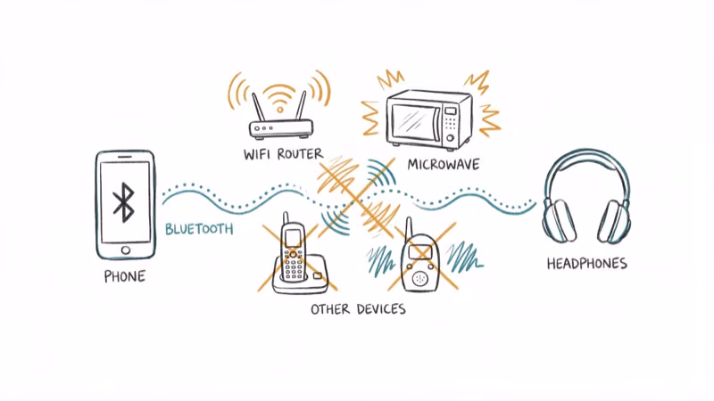 WiFi routers microwaves and devices blocking Bluetooth signal between phone and headphones