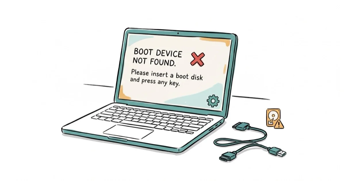 Boot Device Not Found: 5 Fixes for HP, Dell, and Lenovo cover image