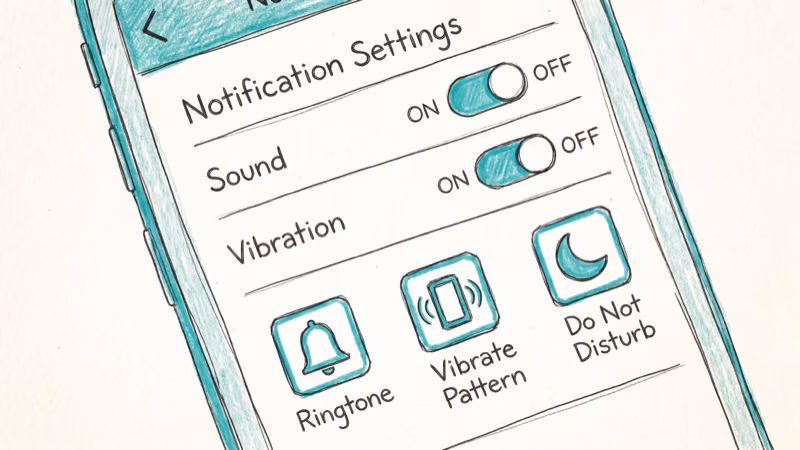 Bumble notification sound settings panel with category toggles
