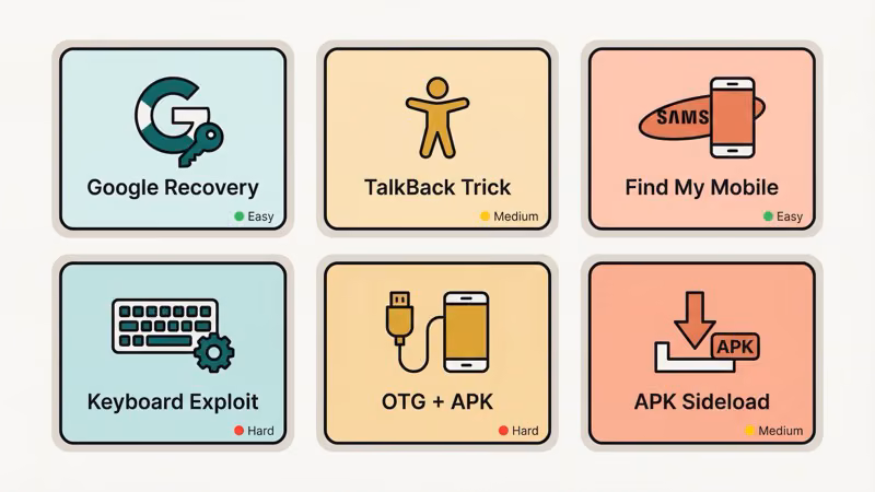 Six FRP bypass methods with difficulty levels