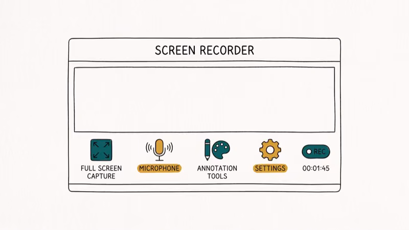 CamStudio recording interface showing full screen capture region selection and audio options