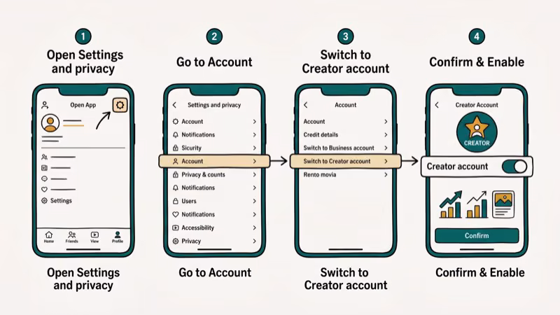 Step-by-step guide to setting up a TikTok creator account to access analytics features