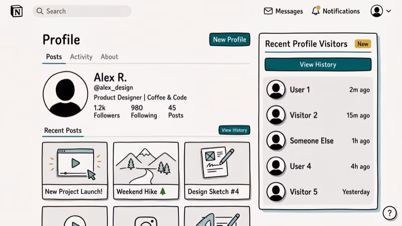 TikTok profile view history screen showing recent visitors over the past 30 days