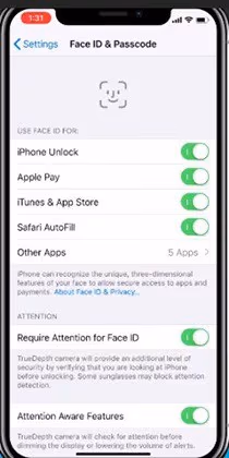 Setting Additional Security for Face ID Feature 