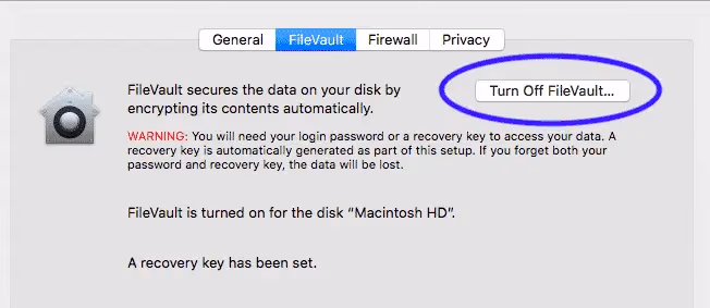 Turn Off Filevault On Macos