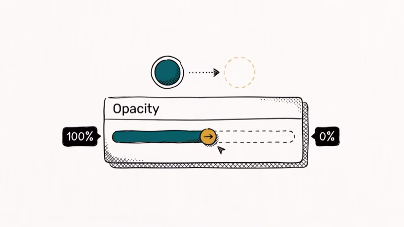 Canva element opacity slider set to 50 percent for semi-transparent watermark overlay