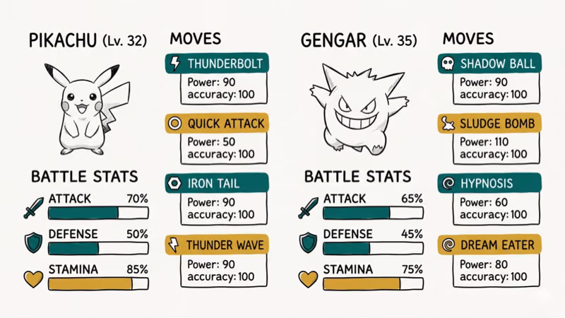 Carnivine battle stats showing attack defense and stamina bars
