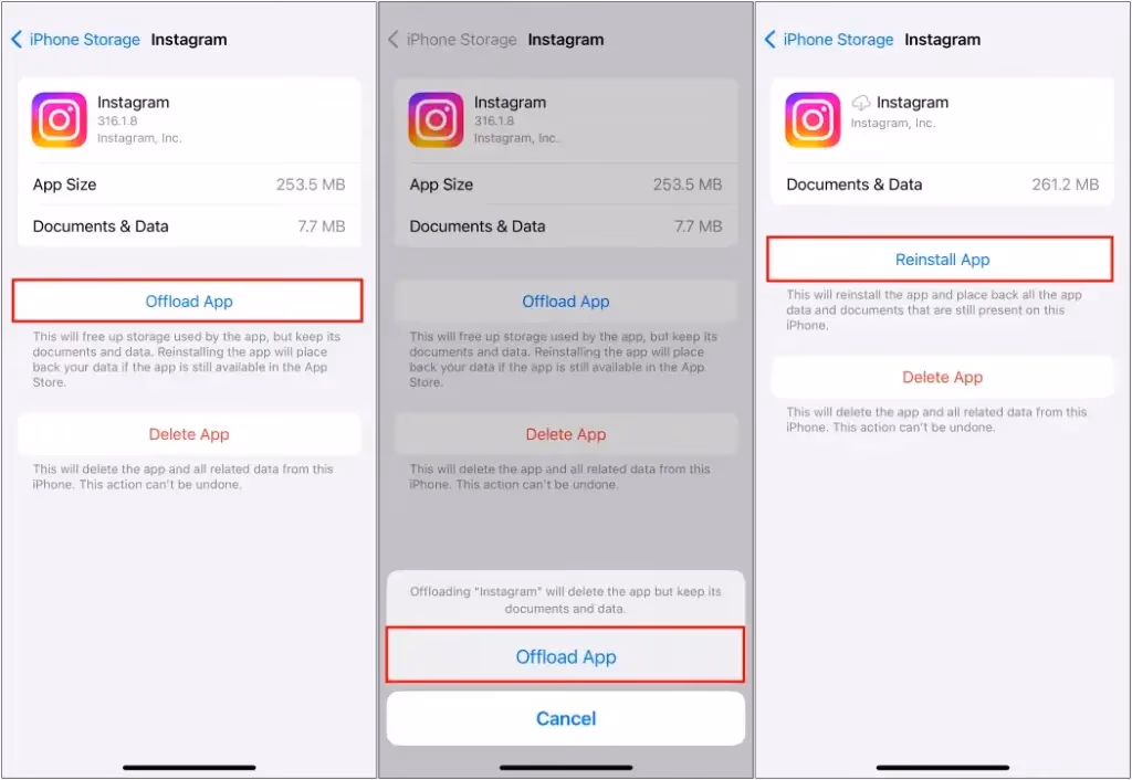 Instagram Offload App