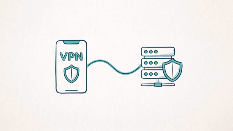 VPN app interface showing server location selection on iPhone screen